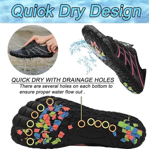 LIZRHA Water Shoes for Men and Women Quick Dry Aqua Swim Barefoot Shoes for Outdoor Fishing Beach Pool Boat Surfing Walking Water Park and Yoqa Activities, Black Blue, 14 Women/13 Men — view 6