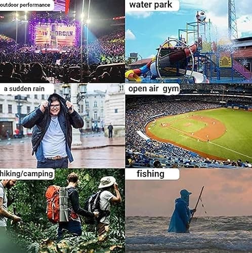 Rain Poncho for Adults, 2 Pieces Reusable Waterproof with Hoods and Sleeves — view 6