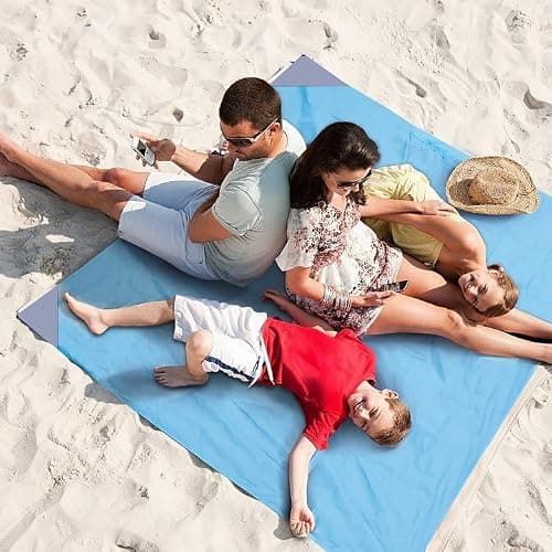 The Life Hacker Travel Mat Camping Beach Hiking Garden Blanket Large 2x2m XL Waterproof Sand Free Compact UK (Blue) — view 6