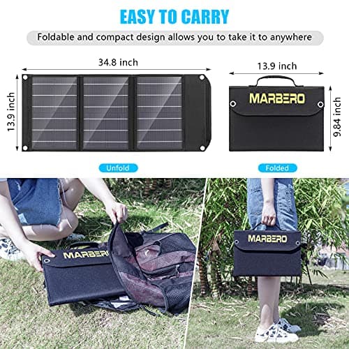 MARBERO Portable Power Station 24,000mAh & Foldable Solar Panel with Carry Bag 30W, Power Bank with Plug Socket 120W Peak AC Socket Solar Generator with Solar Panel for Camping Outdoor — view 5