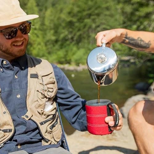 GSI Outdoors Backpacker Neoprene Mug I Infinity Lightweight BPA-Free Mug for Camping & Outdoors, 17 unces, Heathered Red — view 5