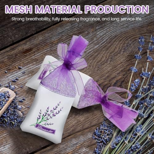 100Pcs Lavender Bags Empty, Purple Drawstring Lavender Bags for Wardrobes — view 6