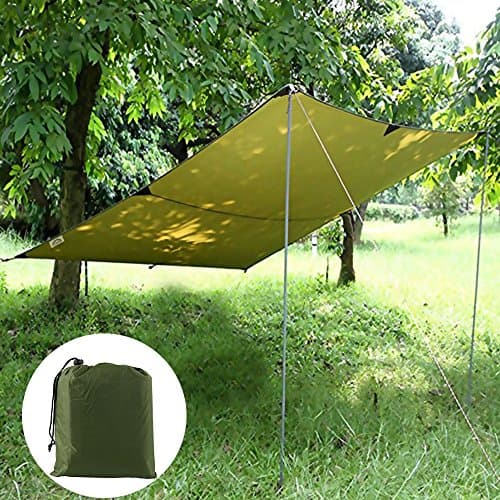 MENIBBLER Camping Tent Tarp, 3m X 3m Hammock Rain Fly Tent Tarp, Waterproof Camping Tarpaulin Shelter Windproof Camping Shelter Portable Lightweight for Camping Travel Beach Hiking — view 6