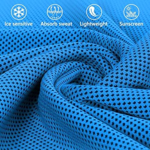 SZELAM [4 Pack] Cooling Towel (40''x 12'') Sweat Towel, Towels for Hot Weather, Ice for Sport, Yoga, Trip, Beach, Camping, Cruise, Gym and More, Athletes, 4 Pack(blue+gray+royal Blue+dark Gray) — view 3