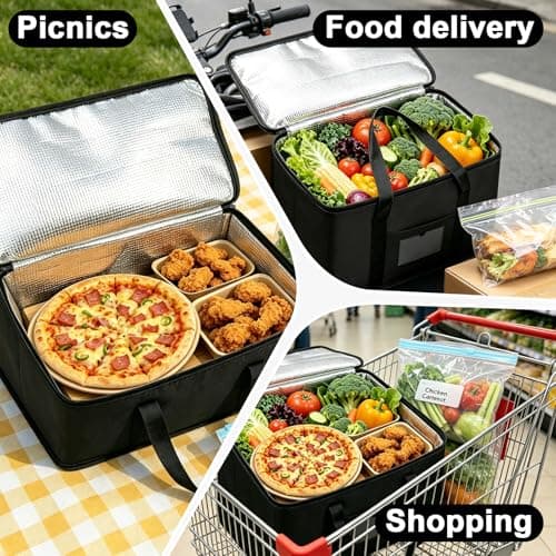 Yuaerbuo 40L Cool Bag, Cooler Bags, Picnic Bag Includes 15 Pcs Freezer Bags, Collapsible Cooler, Food Delivery Backpack, Cold Storage for Camping, Shopping, Family BBQ, Travel, and Barbecues — view 6