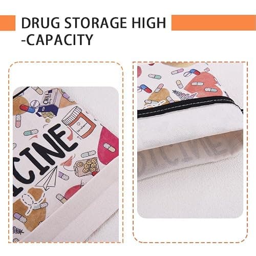ShiQiao Spl Medical Storage Bag for Travel Meds Medicine Organiser Pouch with Zipper Medicine Bag for Women Men Portable First Aid Organiser for Travel Camping Home — view 6