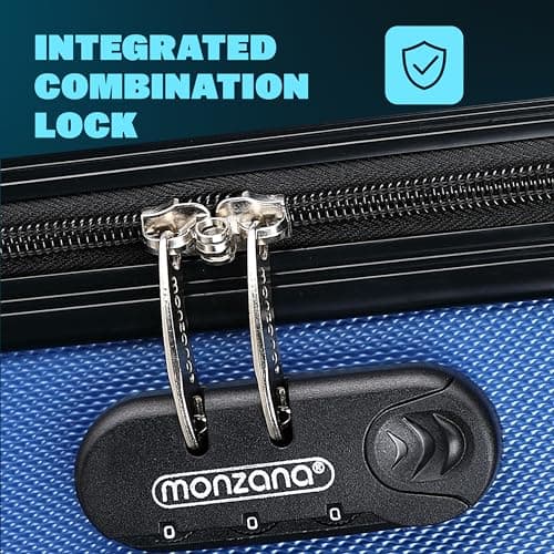 Monzana® 4 Piece Suitcase Set, Luggage Sets for Travel, 4 Wheels, Blue — view 5