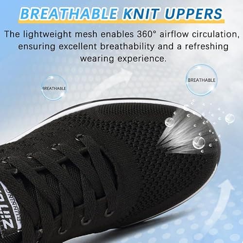 Running Shoes Womens Trainers Walking Shoes Air Cushion Athletic Sneakers Ladies Breathable Mesh Sport Shoes Lightweight Non Slip Tennis Shoes Workout Casual Gym Jogging Shoes — view 3