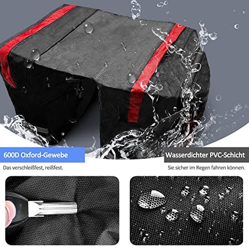 Tyuodna 30L Waterproof Bike Pannier Bag, Double Rear Rack Bags with Reflective Stripe, for Commute, Travel and Picnic (Red) — view 2