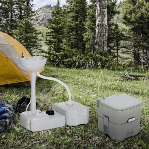 Outsunny Portable Toilet and Camping Sink Set with Running Fresh Water — view 2