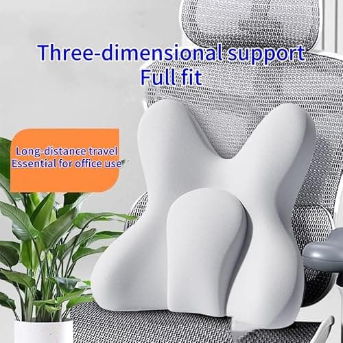 Ergonomic Lumbar Support Cushion for Office Chair - Memory Foam Back Pillow with 3D Spine Alignment, Non-Slip Base for Car Seat, Gaming Chair & Sofa (40cm x 39cm x 12.5cm) (Pink) — view 4