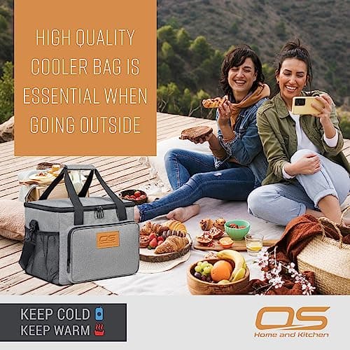 Insulated Portable Food Cooler Bag, Large Capacity, Waterproof, Lightweight, for Camping, BBQ, Travel, and Outdoor Activities (Grey, 8.5L) — view 6