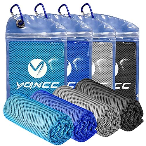 YQXCC 4 Pack Cooling Towels, 100x30 cm, Ice Cool Towel for Neck & Face