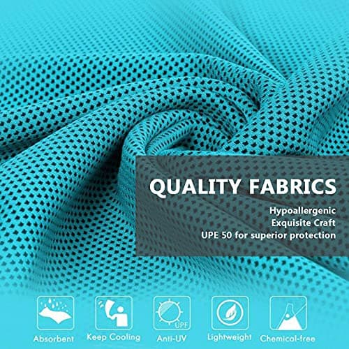 SZELAM Cooling Towel - 8 Pack, Soft & Breathable, Microfiber for Sports, Fitness & Outdoors (40"x12") - 2 Green, 2 Lake Blue, 2 Blue, 2 Dark Blue — view 2