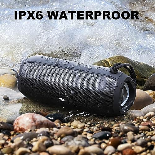 Ykall Bluetooth Speaker 20W, Portable Bluetooth Speaker Wireless with FM Radio, HD Stereo 36-Hours Playtime, IPX6 Waterproof, Wireless Stereo Pairing, With RGB Lights for Outdoor, Travel, Home — view 6