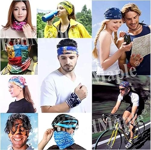 Multifunctional Headwear Neck Scarf Bandana Balaclava Face mask Headband Hairband Tube Gaiter Stretch Snood for Sports Yoga Running Cycling Hiking (Light Grey) — view 3