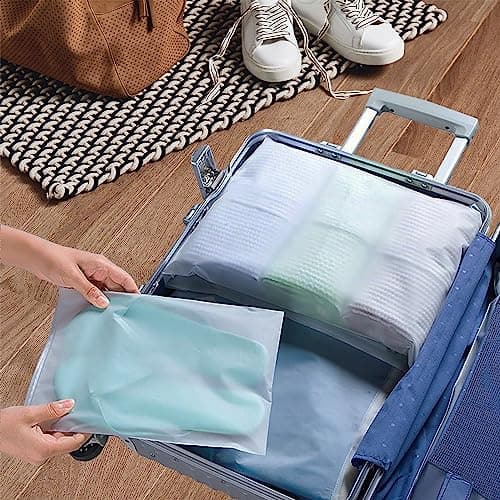 10Pcs Large Travel Storage Bags, Space Saver Ziplock Clothes Bag Frosted Waterproof Packing Luggage for Clothes, Shoes, Toiletries, Maternity essentials (40x30CM) — view 6