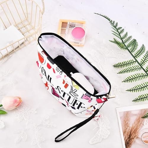 Sisadodo Nail Polish Organiser Bag for Women Girls Nail-Stuff Print Portable Nail Polish Storage Organiser for Travel Holiday Manicure Tool Bag for Nails Art Equipment Accessories with Anti Loss Strap — view 6