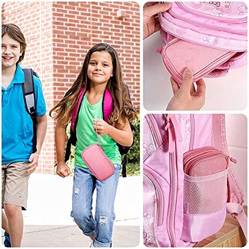 Wzxksoac Electronics Accessories Organizer Pouch Bag, for Power Adapter/Charger/Cables/Pens, Designed for School Girls(Pink) — view 5