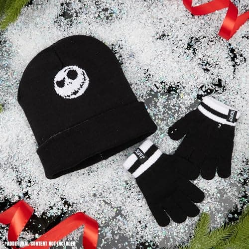 Disney Stitch Girls Beanie Scarf Teenagers Kids Gloves Winter Accessories School Travel Stitch Gifts, Choose from Sets (Black Jack 2 Pcs Reversible) — view 2