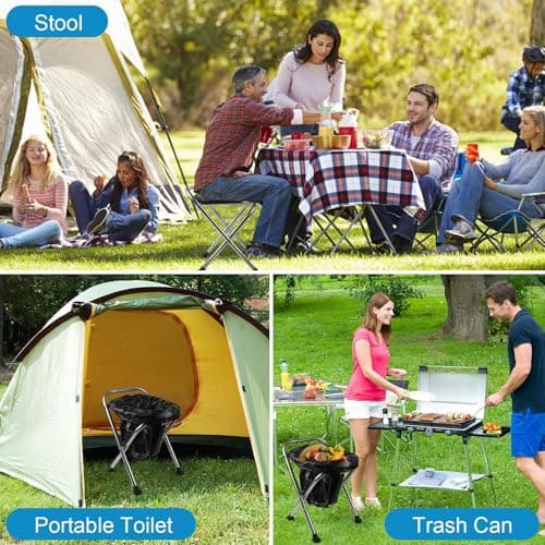 HXSEMAYIG Portable Toilet for Camping, Portable Toilet Seat, Portable Toilet Travel, Stainless Steel Portable Toilet, Foldable Portable Toilet for Camping/Car(Black) — view 6