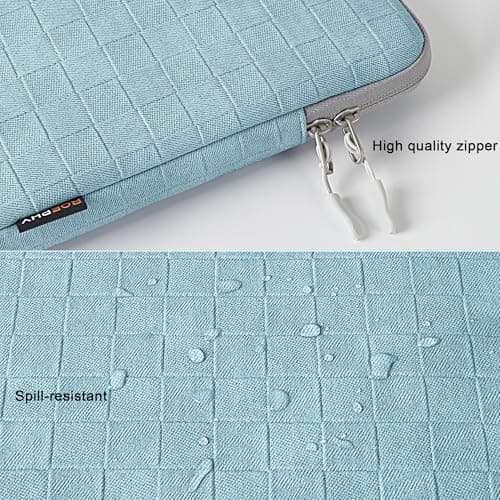 ROEPHY 14 Inch Laptop Sleeve Case,Water-Resistant Laptop Protective Carry Case with Accessory Pocket for MacBook Air 15/Chromebook/Lenovo IdeaPad ThinkPad/HP Pavilion Stream/Dell/MSI, Blue — view 4