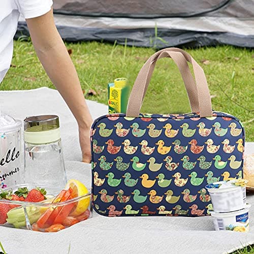 HCFGS Full Size Toiletry Bag Hand-Held Large Cosmetic Bag Travel Makeup Bag Portable Large Wash Bag Waterproof Toiletry Kit Organizer for Women & Girl (Blue Duck) — view 3