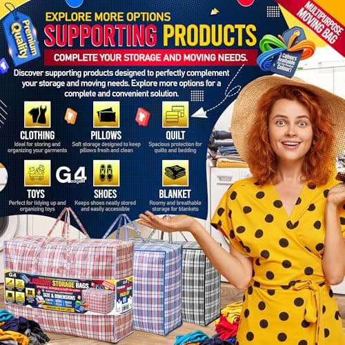 G4GADGET Laundry Bags with Zip 2 Pack (80x60x30cm) – Jumbo Reusable Laundry & Storage Bags for Clothes, Bedding, Travel, Moving House, Wardrobe Organisation — view 5