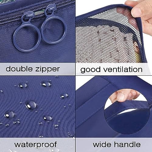 Packing Cubes for Suitcase 8 Pcs Waterproof Travel Cubes Foldable Luggage Storage Bag Lightweight Luggage Packing Organizers Travel Essentials (Sky Blue) — view 5