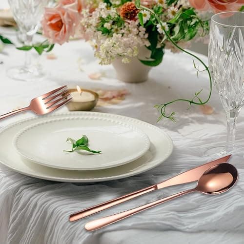 AARAINBOW Stainless Steel Cutlery Set for 1, 3 Pieces Knife Fork Spoon Set with Case. Reusable Flatware Set for Camping, Travel, Work, and Outdoor Activities, Dishwasher Safe (Rose Gold) — view 6