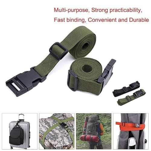 heedpeiur 4 Pack Luggage Straps Adjustable Luggage Nylon Webbing Straps with Quick Release Buckle, Packing Belt for Outdoor Travel, 2.5 * 150cm (Green) — view 4