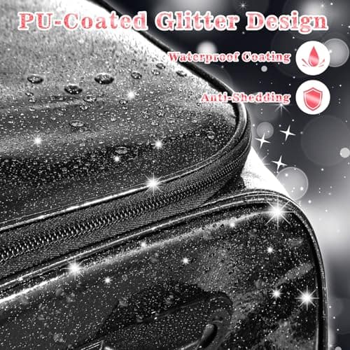 Dance Bag with Garment Rack and Privacy Curtain, 23" Bling Dance Bag with Curtain, Collapsible Dance Competition Bags with Stand for Shows, Livestreamers, Travel, Pink, Fashion (Black -23") — view 3