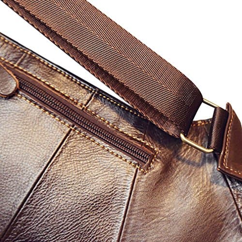 Xieben Leather Sling Backpack Crossbody Chest Bag Pack for Men Women Travel Outdoor Sports Hiking Camping Shoulder Day Pack Daypack Coffee — view 4