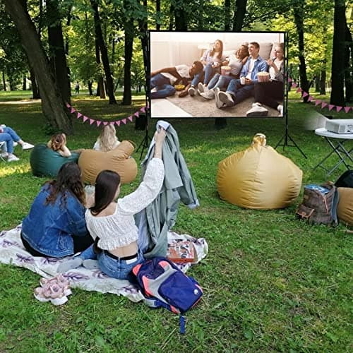100 Inch Portable Projector Screen with Stand –lejiada Wrinkle-Free Outdoor 16:9 160° View Indoor Projection Screen, Anti-Wind Aluminium Tripod, Front Rear Projection, 10-Year Exchange — view 4