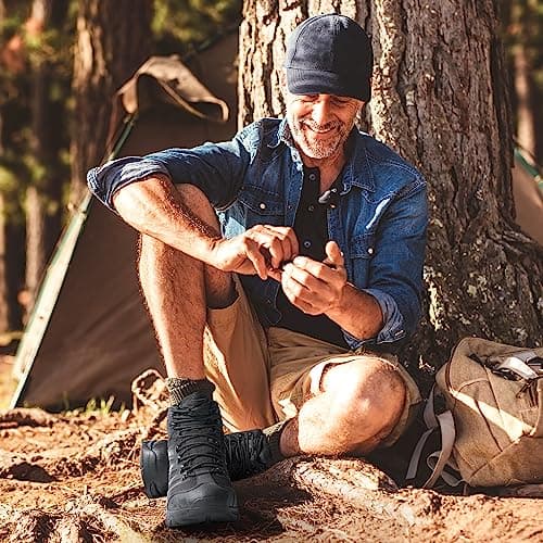 NORTIV 8 Men's Waterproof Hiking Boots,All Black,10 — view 3