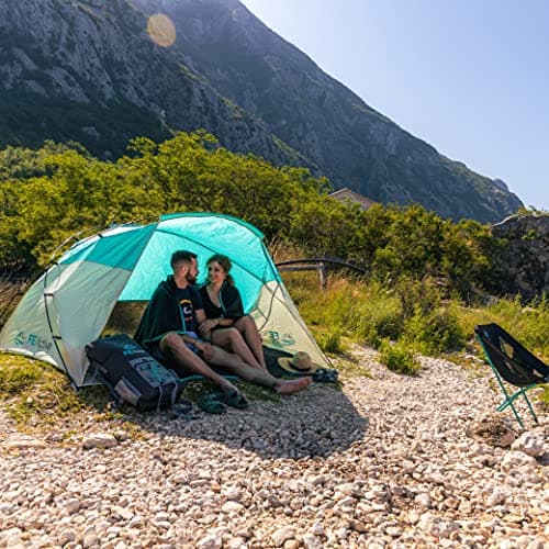 FE Active Pop Up Beach Shelter - Easy Set up Family Beach Tent Outdoor Sun Shelter Half Dome Canopy tent Adults & Kids Sun Shade for Camping, Hiking, Travel, Backpacking | Designed in California, USA — view 6