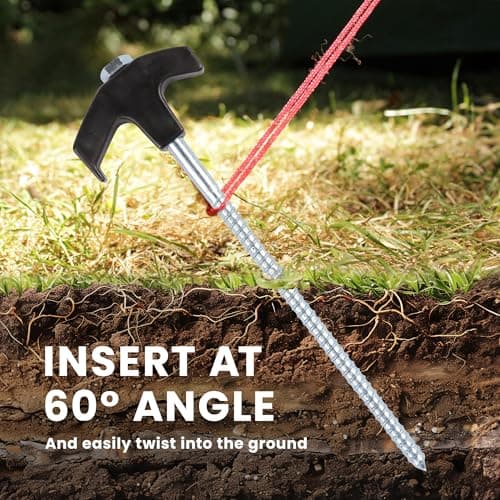Green Haven Tent Pegs Metal Heavy Duty | Hard Ground Screw Pegs, 20 Pack — view 5