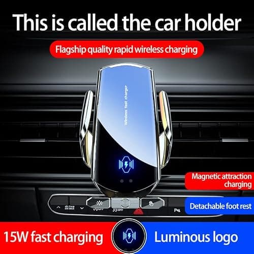 Wireless Car Charger Phone Holder,15W Magnetic Head Auto Clamping Charging — view 6