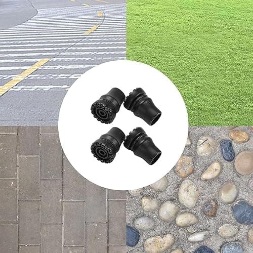 4-Pcs Durable 19 mm Non-Slip Rubber Tips for Walking Sticks - Enhanced Safety & Stability for Seniors — view 3