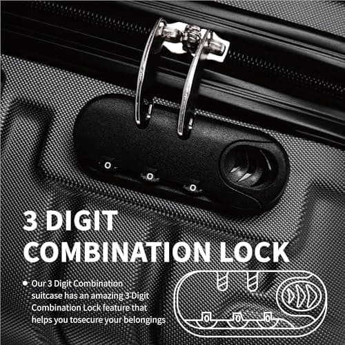 FLYMAX 32" Extra Large Suitcase 4 Wheel Lightweight Suitcases Luggage Hard Shell ABS Travel Case Hold Check in Fits 23kg - 35kg + 3 Digit Lock + 1 Year Warranty 125 Litre Capacity — view 5