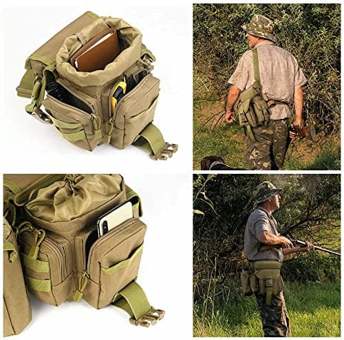 Flintronic Tactical Drop Leg Waist Bag, Multi-Purpose Waterproof Outdoor Military Hip Thigh Tool Bag Fanny Pack with Water Bottle Pouch, for Hiking Travel Motorcycling Camping Fishing — view 5