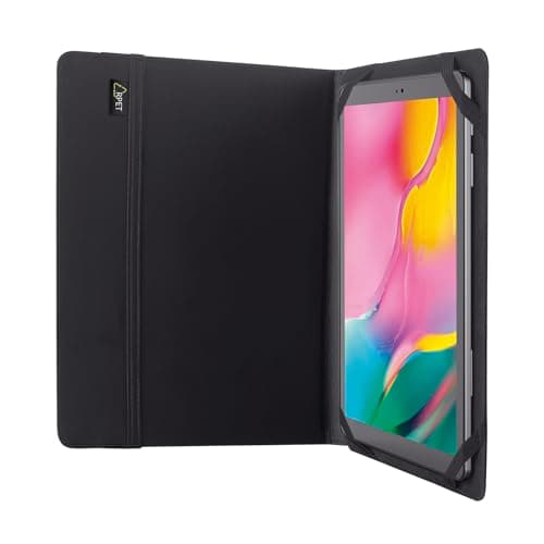 Trust Mobile Primo Recycled Tablet Folio for 10 inch Tablet, Tablet Cover Made of 6.5 Recycled PET Bottles, Universal Protective Cover with Stand, Folding Case with Closing Strap - Black — view 6