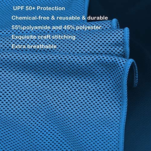 4 Packs Cooling Towel (40"x12"),Ice Towel,Soft Breathable Instant Towel,Microfiber Cool Towel for Yoga,Golf,Sport,Gym,Workout,Camping,Fitness,Outdoor &More Activities (Blue/Dark blue/Green/Orange) — view 6