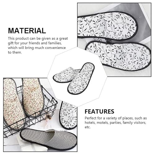 Didiseaon 5 Pack Simple Slippers by Sliers Non-skid and Sturdy for Hotels Travel Spa Home — view 5