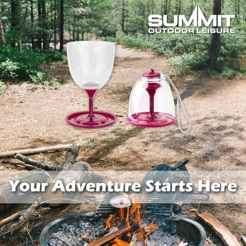 VFM e-Store - Collapsible Wine Glasses Pack Away - Camping, Travel Holiday Accessories for Summer - 9cm X 16cm- 10Oz / 285Ml Berry X 1 Pack Of 2 — view 5