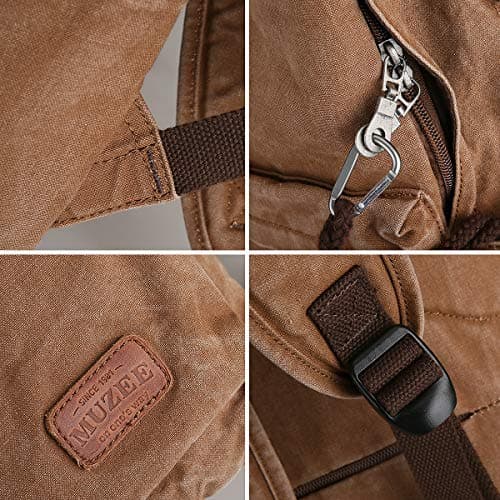 Muzee Canvas School Backpack with 15.6 inch Laptop for Men Women, Lightweight Anti-Theft Travel Daypack College Student Backpack Mit USB Charging Port — view 5
