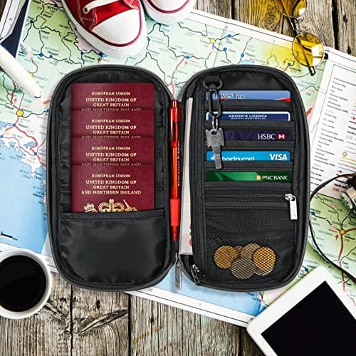 Vinsani Passport Holder Travel Wallet, RFID Blocking Document Organiser — view 2