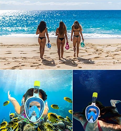 Flyboo Snorkel Mask, Full Face Snorkel Set, 180°view Snorkeling Gear with Panoramic Design-Compatible Sports Camera, Diving Mask with Anti-fog and Anti-leak Technology for Adults and Kids — view 6