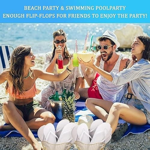 JTKDG 24 Pairs Flip Flops for Wedding Guest, Slippers Hotel Guest Spa Slippers Party Favors Flip Flops with Size Cards & Drawstring Bags for Wedding, Spa, Pool Party, 4 Sizes — view 4