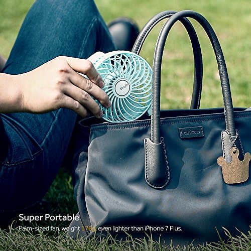 EasyAcc Handheld Fan USB Fans Portable Hand Fan 3 Speeds 180° Foldable with 6 Blades Personal Electric Mini Outdoor Fan with Rechargeable Battery Foldable Handle Desktop for Home Travel Outdoor- Green — view 4